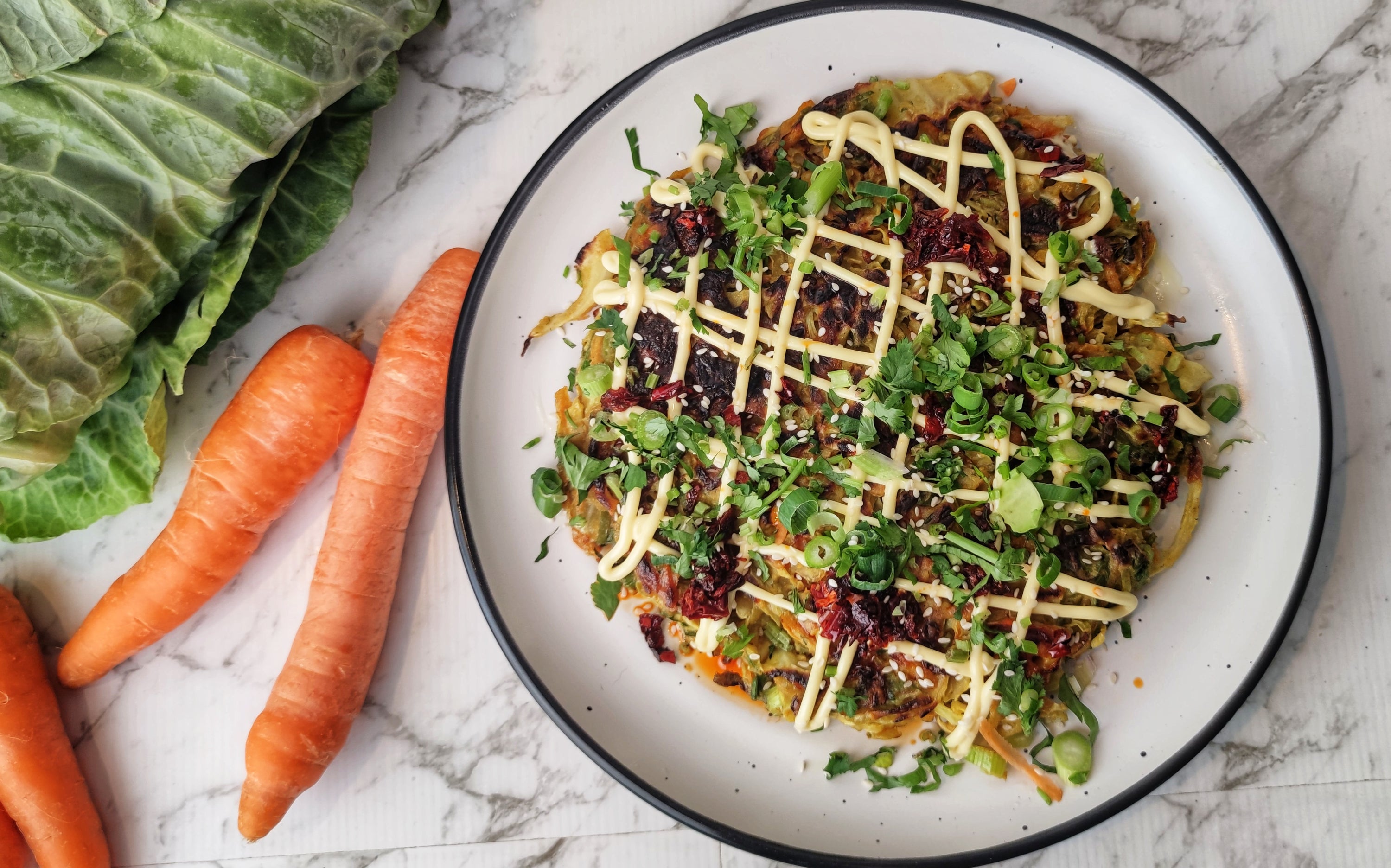 Cabbage Pancake (Okonomiyaki)