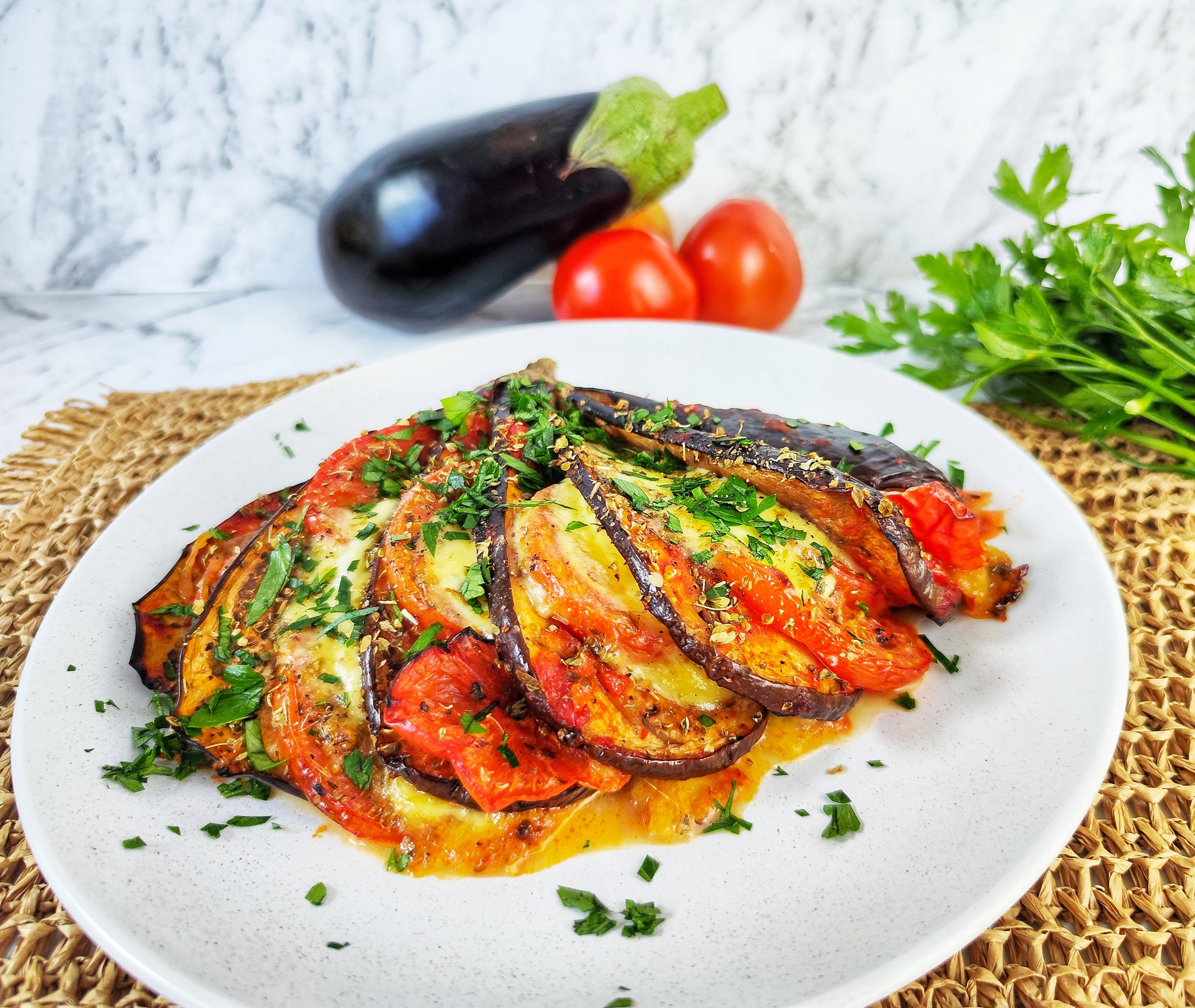 Hasselback Eggplant with Mozzarella