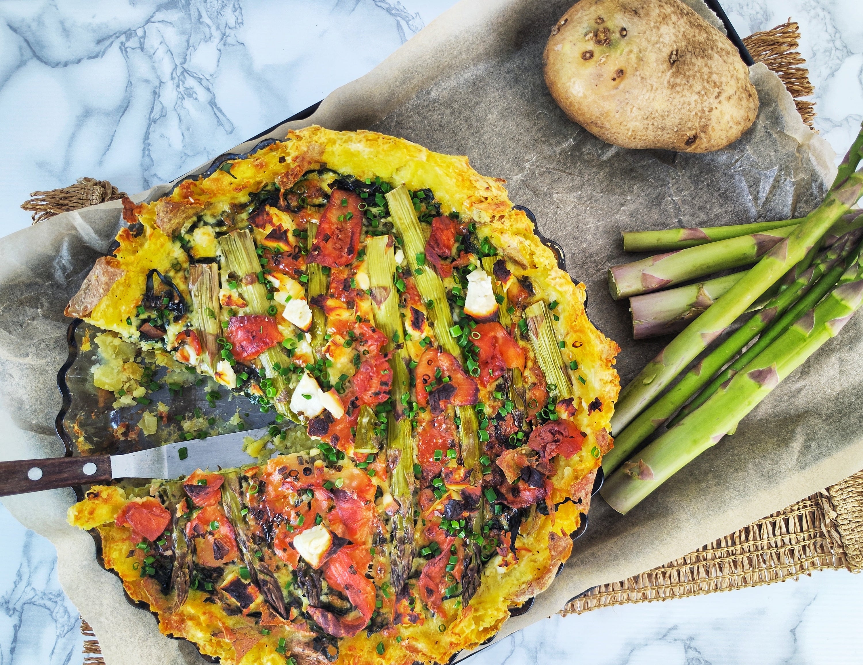 Leftover Potato Crust Quiche