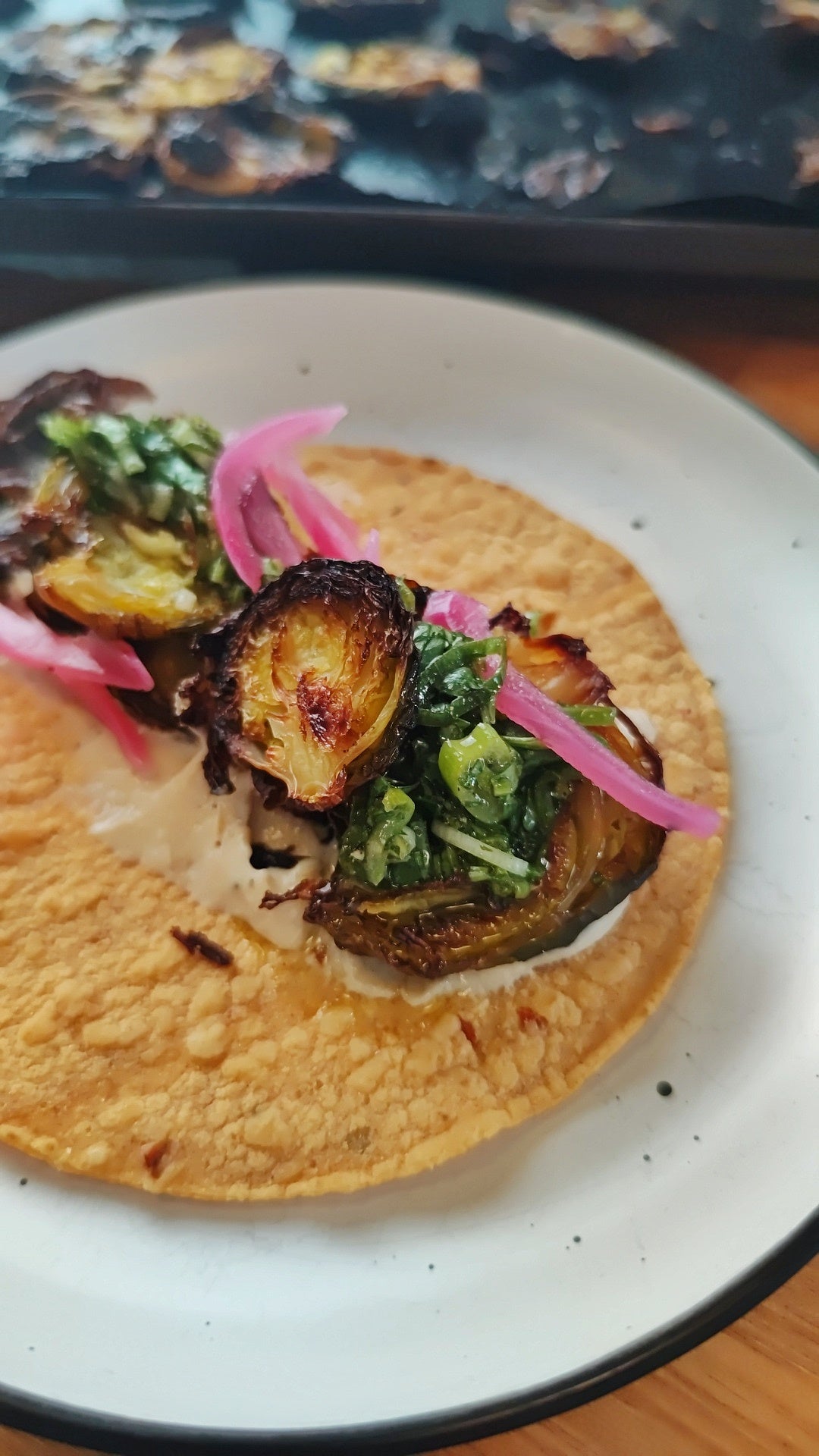 Smashed Brussels Sprouts tacos