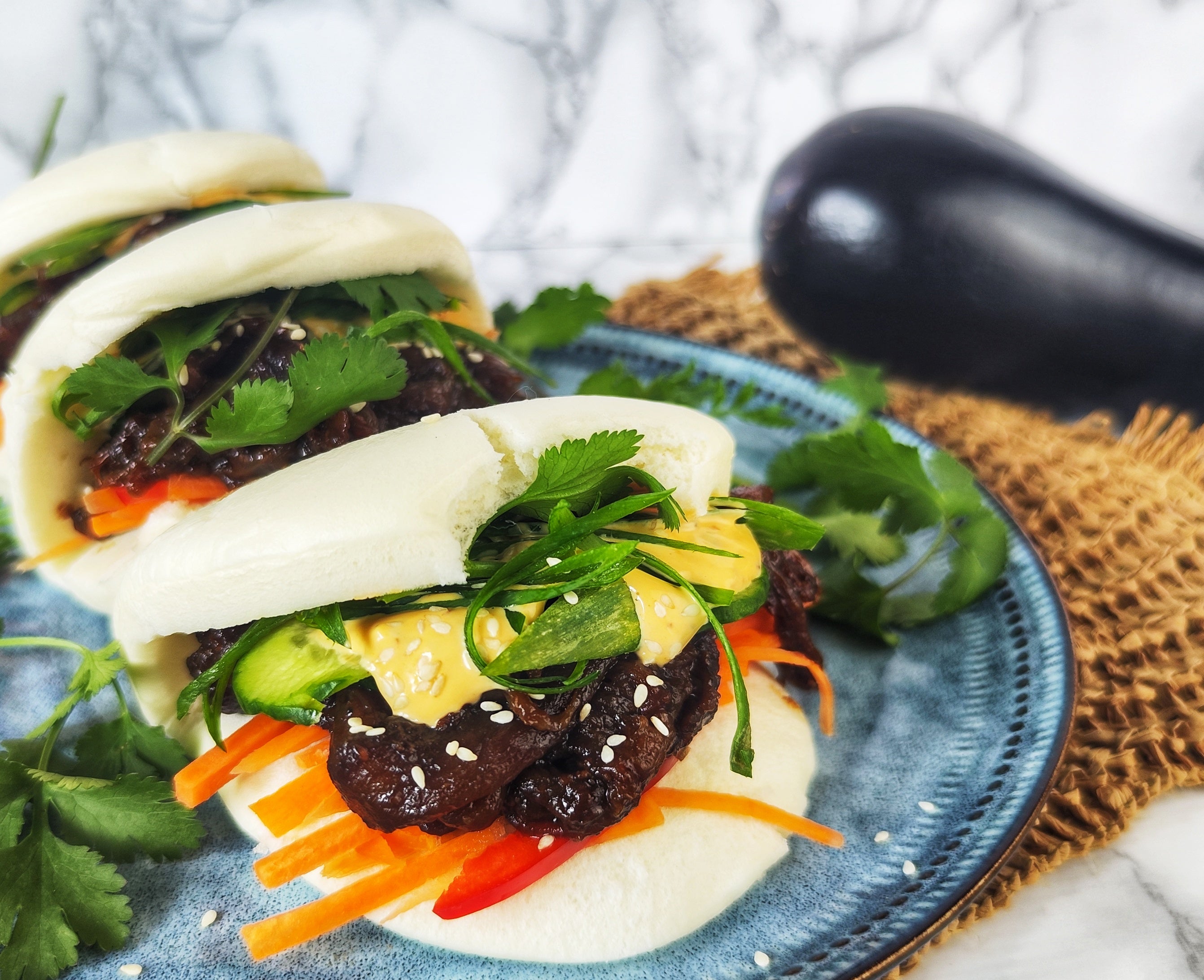 Eggplant 'Pulled Pork' Bao Buns