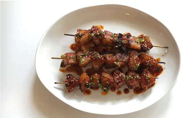 Hoisin Grilled Daikon Skewers