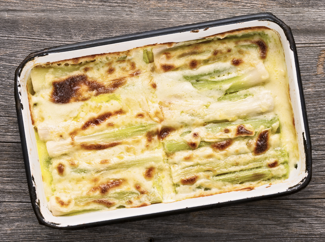 Cheesy Baked Leeks
