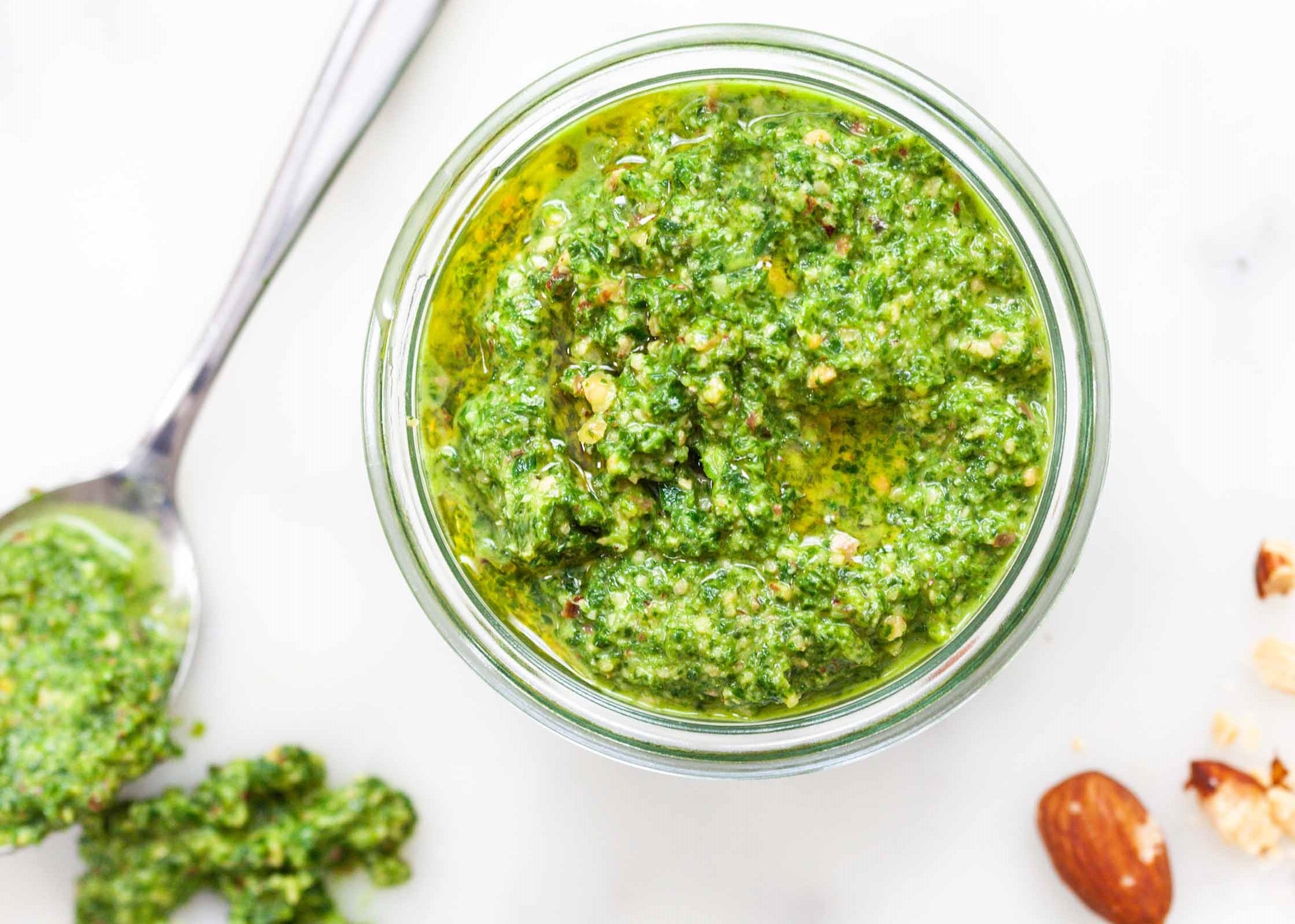 Coriander Pesto Misfit Garden NZ Almond