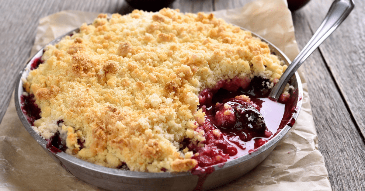 Plum & Macadamia Crumble