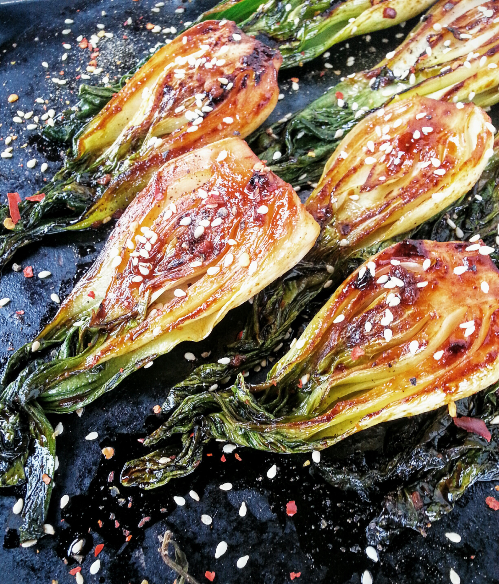 Seared Bok Choy with Garlic & Ginger