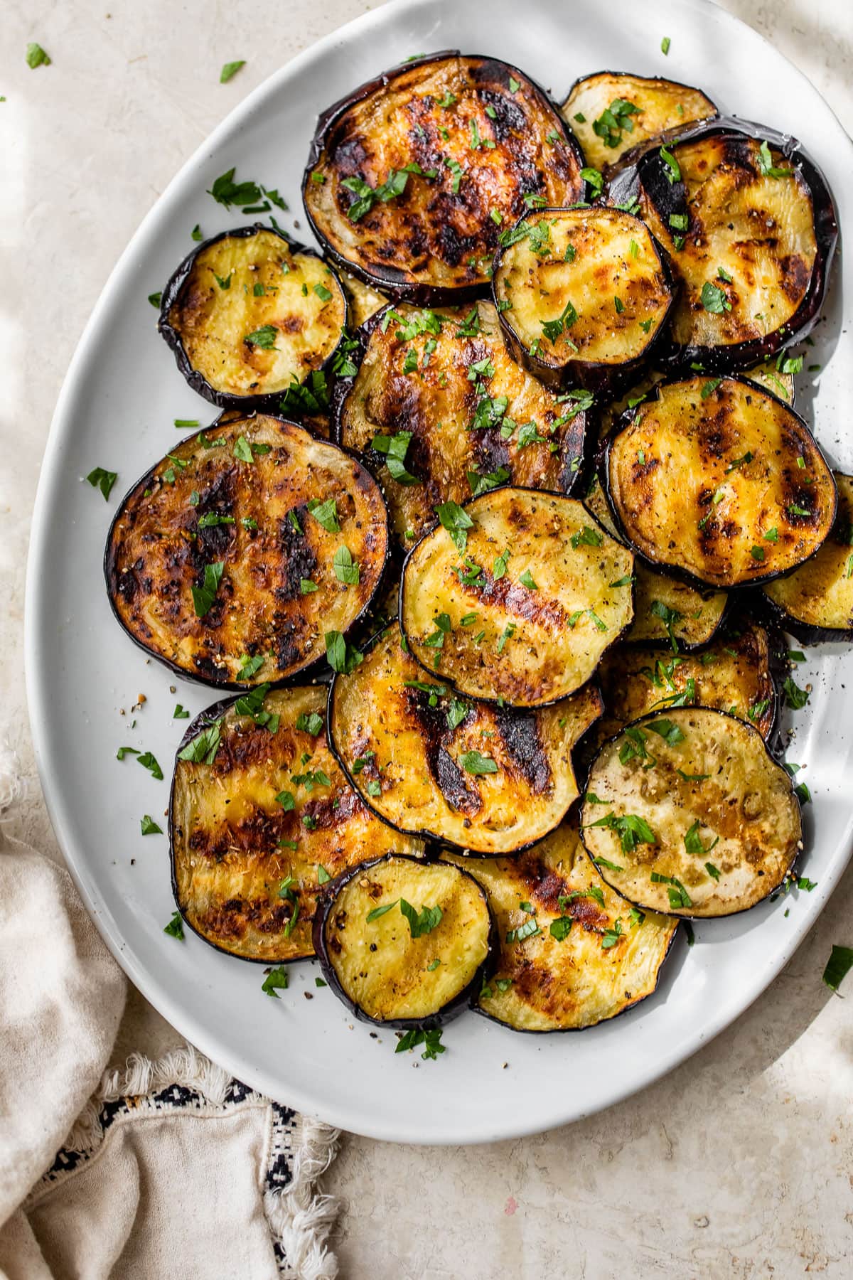 bbq eggplant herbs Misfit garden aubergine recipe
