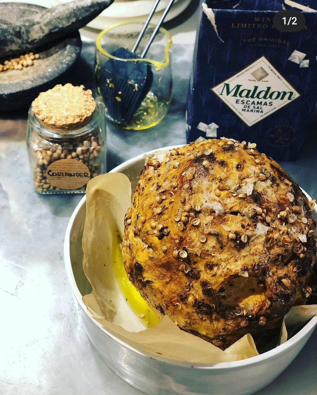 misfit garden whole roasted celeriac vegan recipe